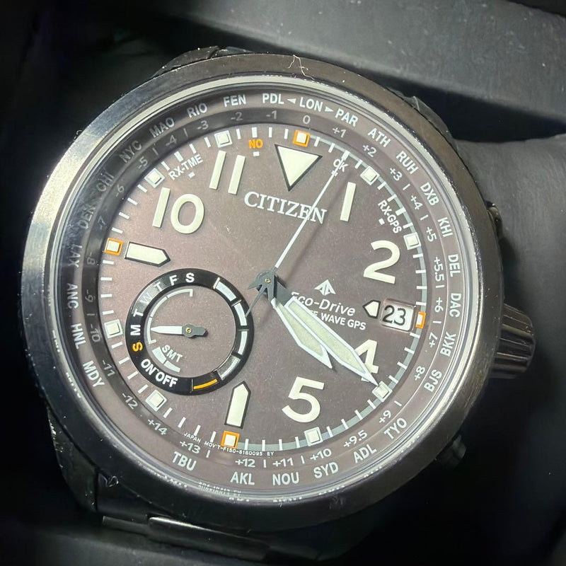 Cc3064-86ef150-s116821 Gps Satellite Wave F150 Mens Wristwatch Japanese