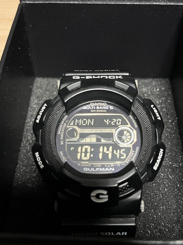 G-shock Gulfman Gw-9110bw Black Titanium Digital Wristwatch Japanese Vintage