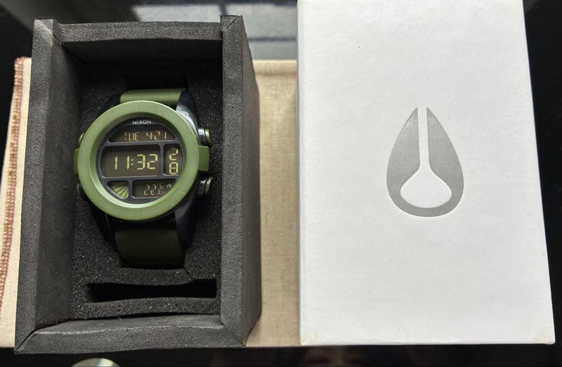 Nixon The Unit Digital Wristwatch Green Japanese Vintage Mens Womens Collector