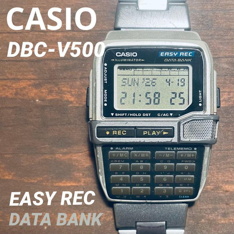 Rare Casio Dbc-v500 Databank Watch Voice Recorder Vintage Japanese Digital