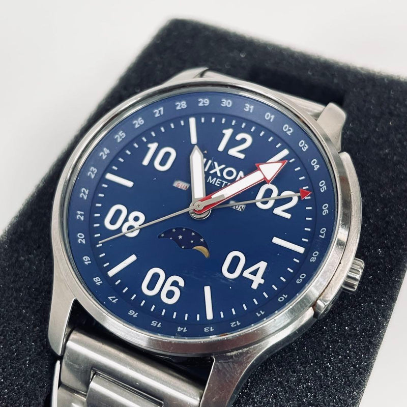 Nixon The Ascender Blue Mens Wristwatch Japanese Quartz Stainless Steel Water