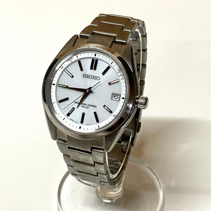E176 Junk  Brightz 7b24-0bh0 Radio Solar Mens Wristwatch Japanese Vintage