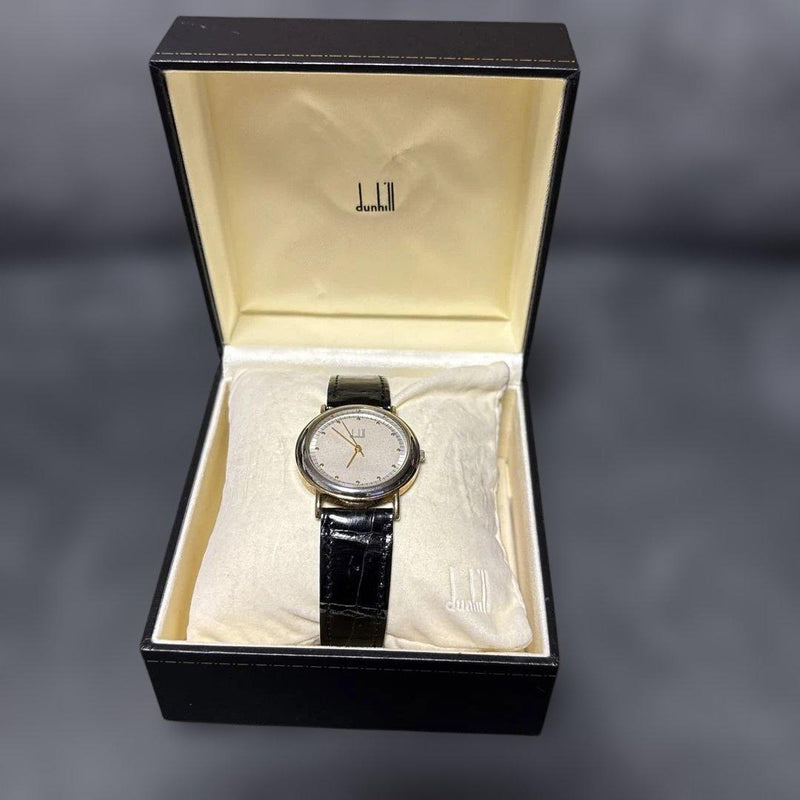 Working Dunhill Quartz Wristwatch Mens Vintage Japanese Stainless Steel