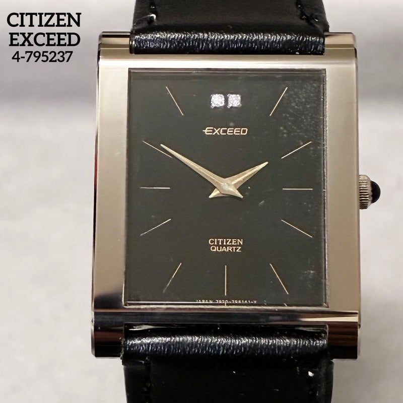 Citizen Exceed 2p Diamond 4-795237 Ladies Wristwatch Japanese Vintage Quartz