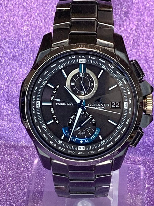 Casio Oceanus Ocw-t1000b Solar Radio Wave Mens Wristwatch Japanese Titanium