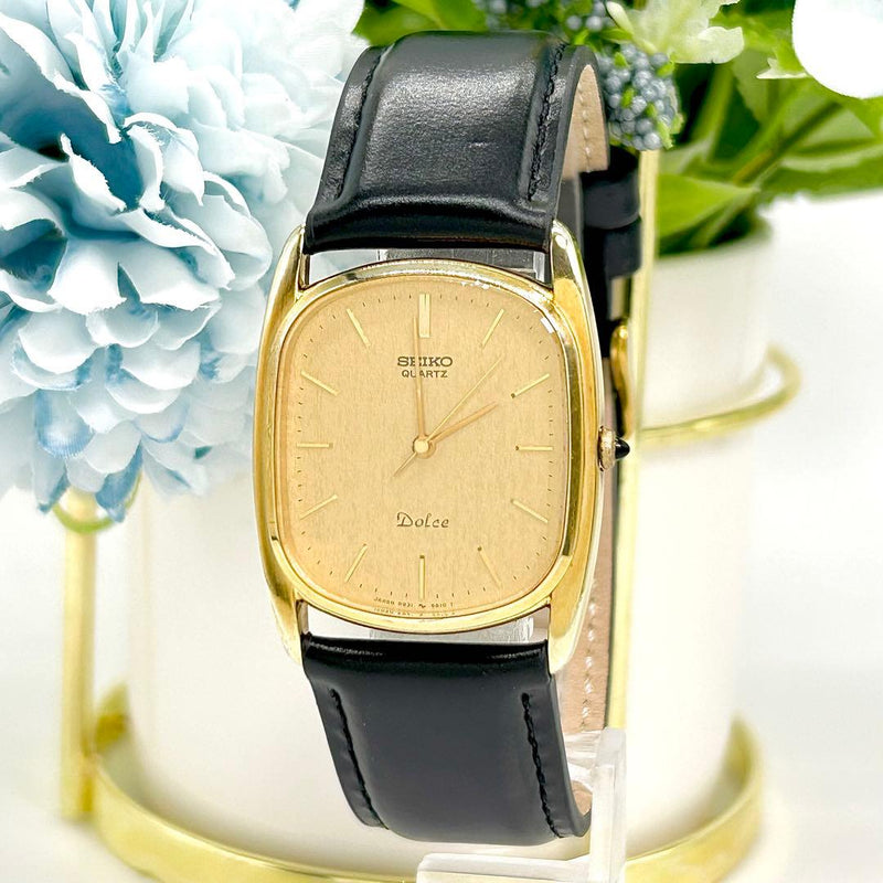 Seiko Dolce 5931-5460 Quartz Mens Wristwatch Japanese Vintage Analog Dress