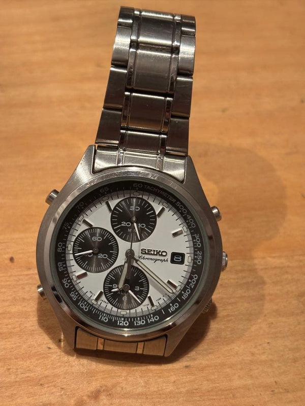 Seiko Chronograph Wristwatch 7t32-7c60 Japanese Vintage Mens Quartz Stainless