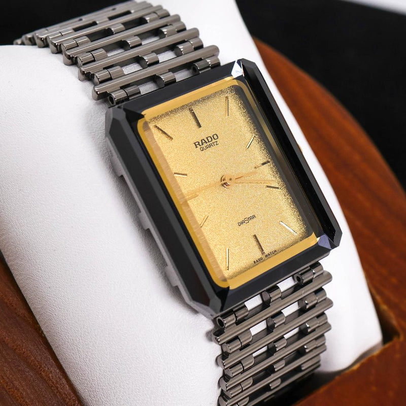 Working Rado Diastar Scratchproof Gold Mens Wristwatch Swiss Vintage