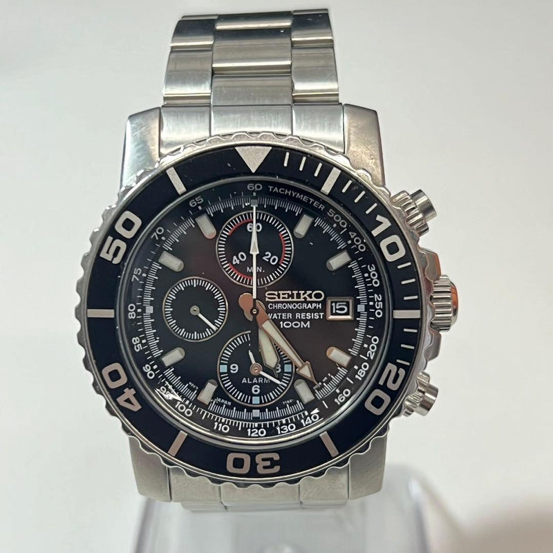 Seiko 7t62-0cv0 Mens Wristwatch Japanese Quartz Chronograph Fashion Stainless