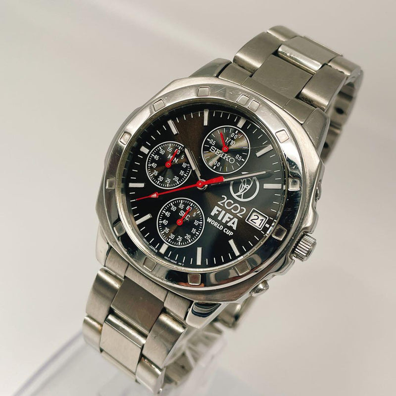 Seiko 2002 World Cup Soccer Mens Wristwatch Japanese Vintage Retro Battery