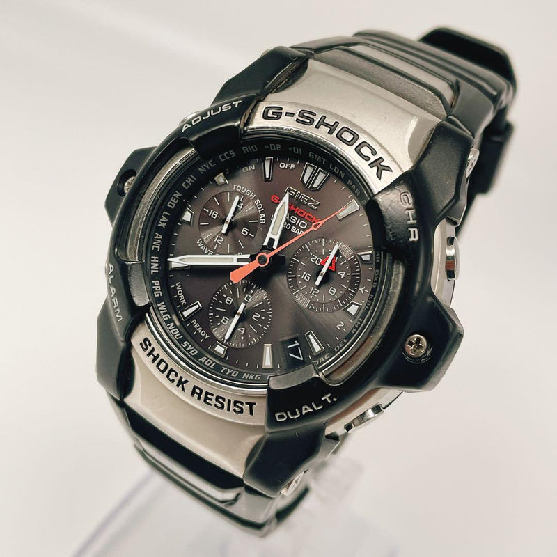 Working G-shock Giez Solar Chronograph Retro Mens Wristwatch Japanese Vintage