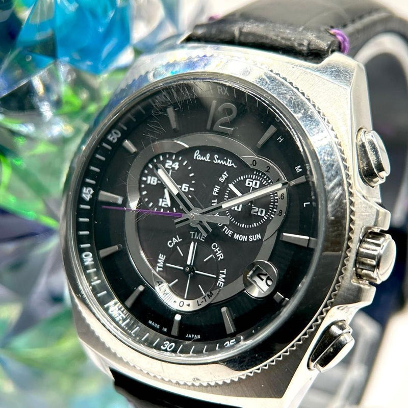 Working  Mens Wristwatch Radio Solar Chronograph Date Japanese