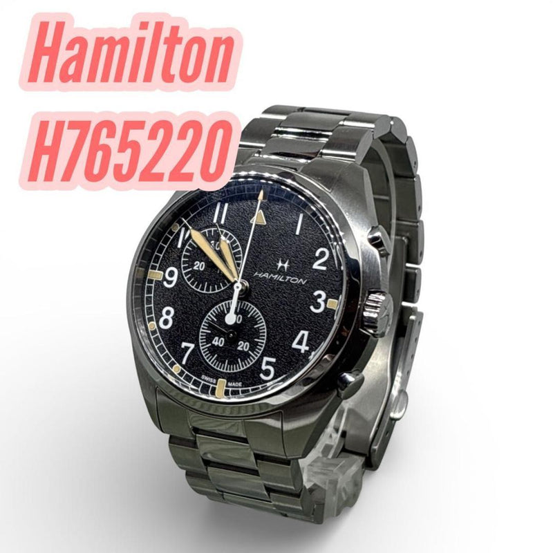H765220 Khaki Aviation Pilot Chronograph Quartz Mens Wristwatch