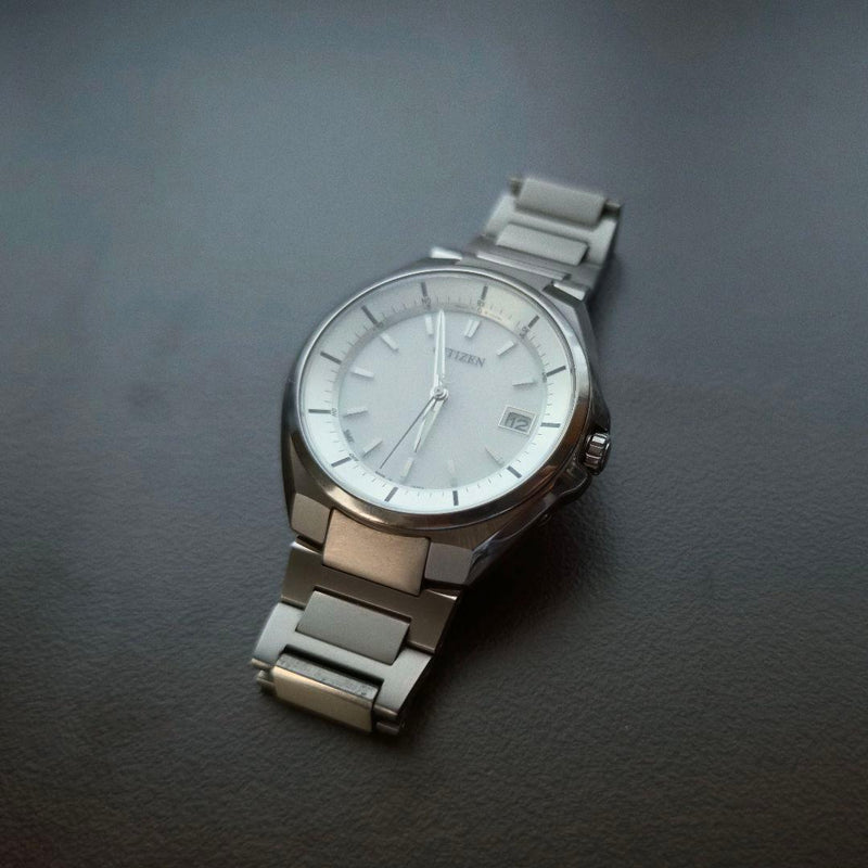 Citizen Attesa Cb3010-57a Mens Wristwatch Japanese Solar Radio Titanium Vintage