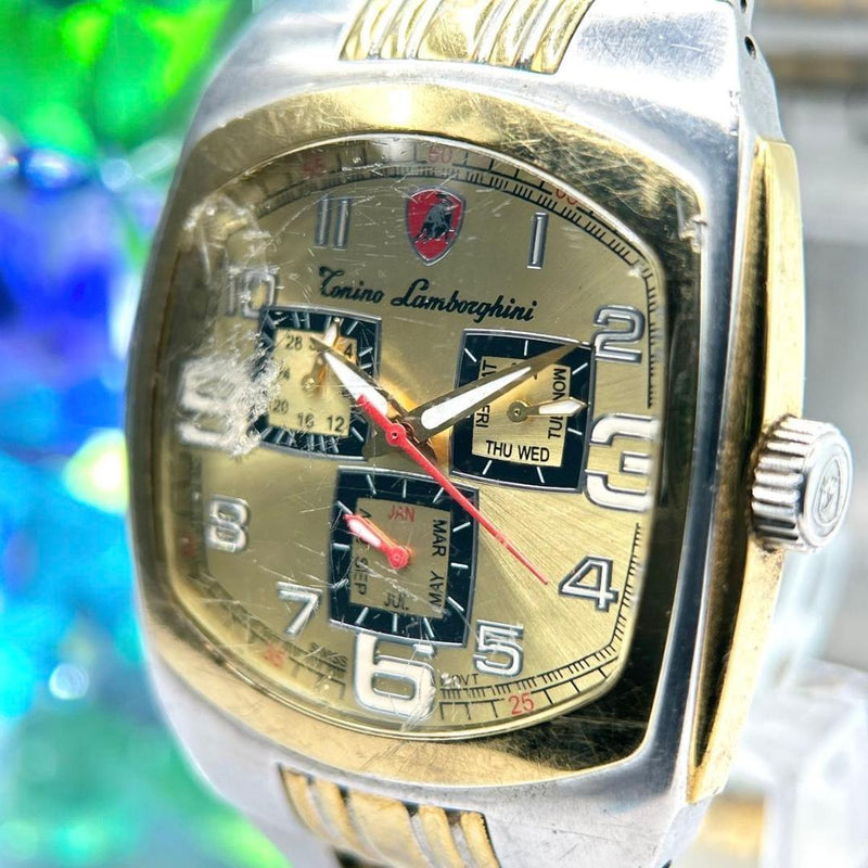 Mens Quartz Wristwatch Japanese Vintage Stainless Steel