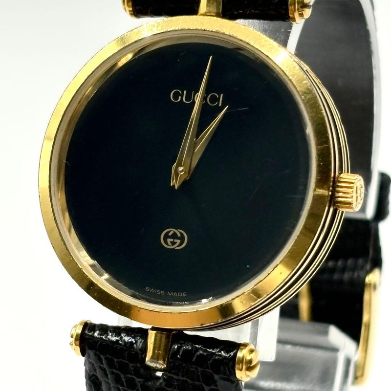 Working  Black Dial Gold Unisex Wristwatch Vintage Japanese Quartz Battery