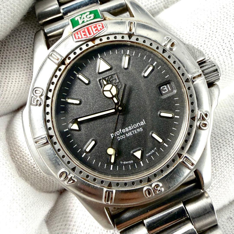 Tag Heuer Professional Wf1211-k0 Quartz Wristwatch Japanese Vintage Mens