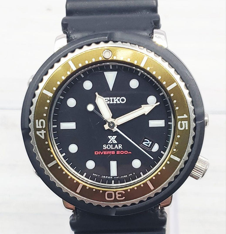 Seiko Prospex V147-0bz0 Divers Tuna Khaki Solar Mens Wristwatch Japanese