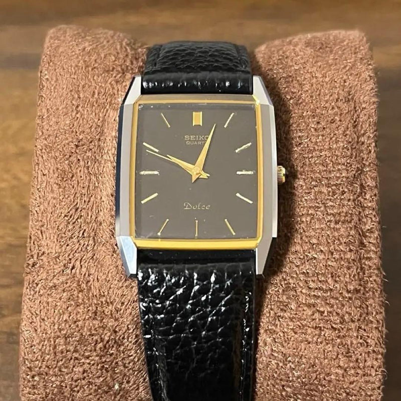 Working Seiko Dolce 7321-5710 Hard Case Mens Quartz Wristwatch Japan Vintage