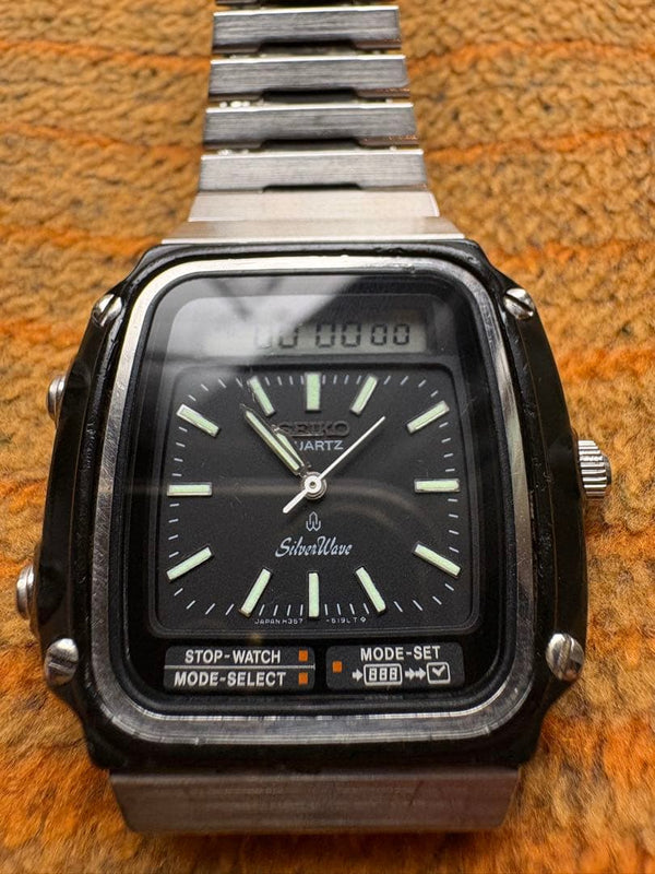 Seiko Silverwave Analog Digital Quartz Wristwatch Tritium Luminous Japanese