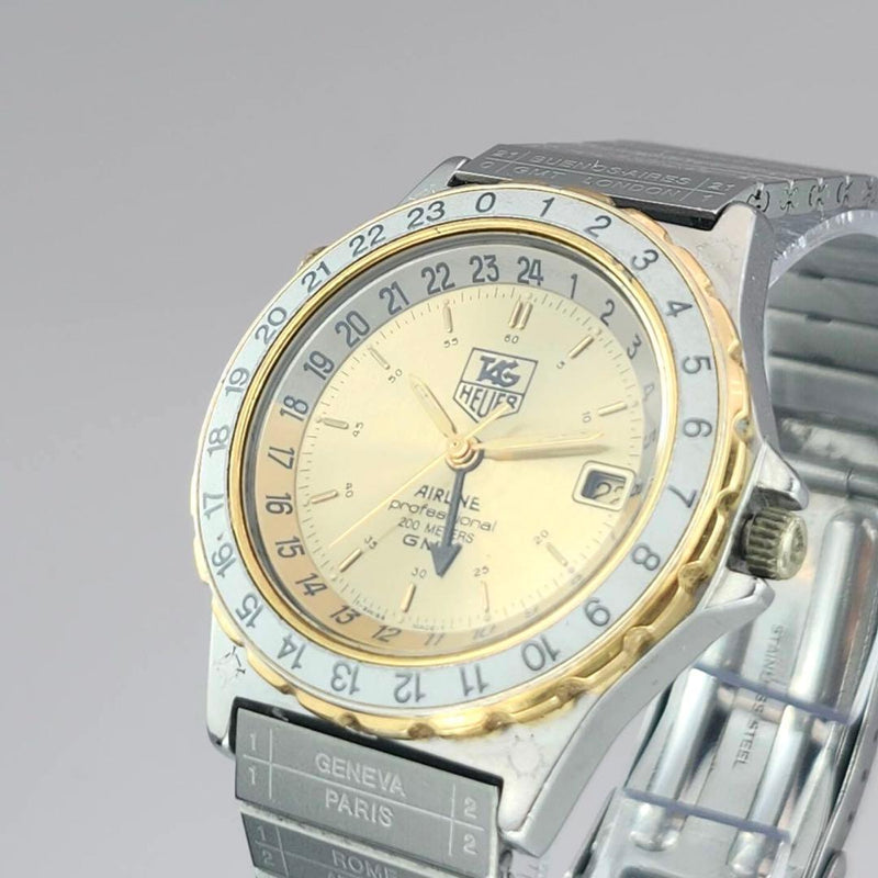 Tag Heuer Airline Gmt 895.413 Quartz Boys Watch Vintage Japanese Stainless