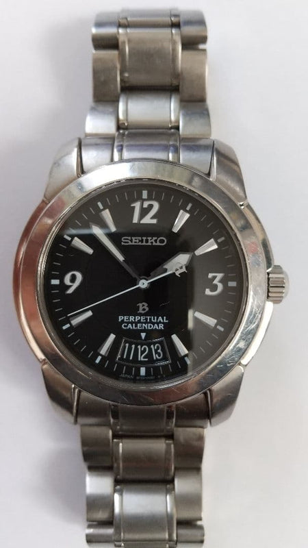 Seiko Brightz 8f32-00n0 Titanium Watch Japanese Vintage Quartz Wristwatch Mens