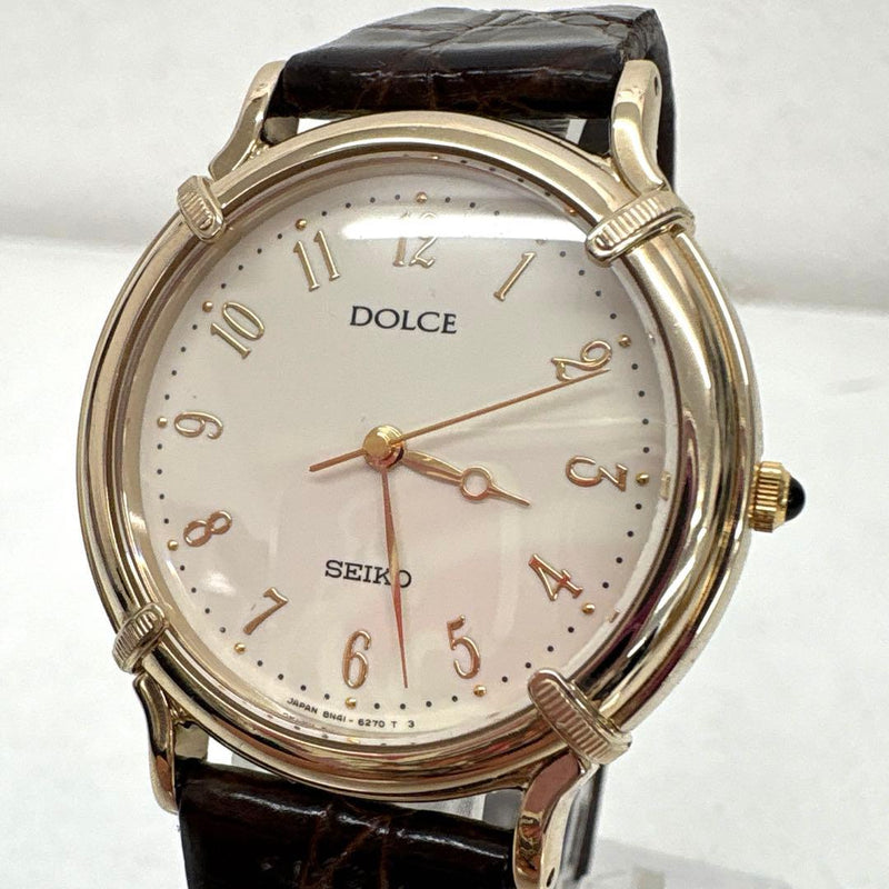 Seiko Dolce 8n41-6190 Quartz Mens Wristwatch Japanese Vintage Stainless Steel