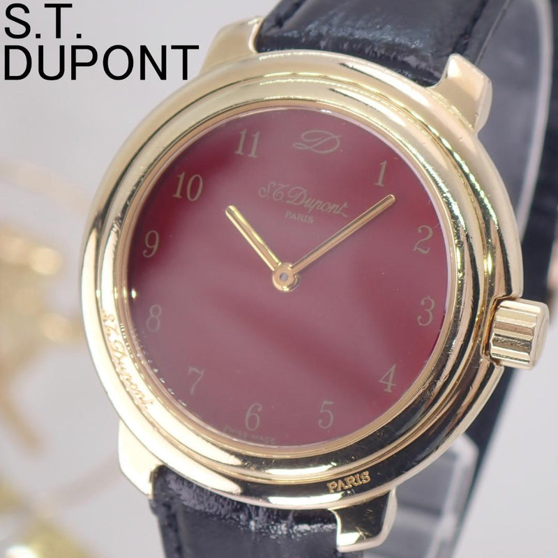 St Dupont Bordeaux Dial Sapphire Glass Mens Wristwatch Vintage Japanese Luxury