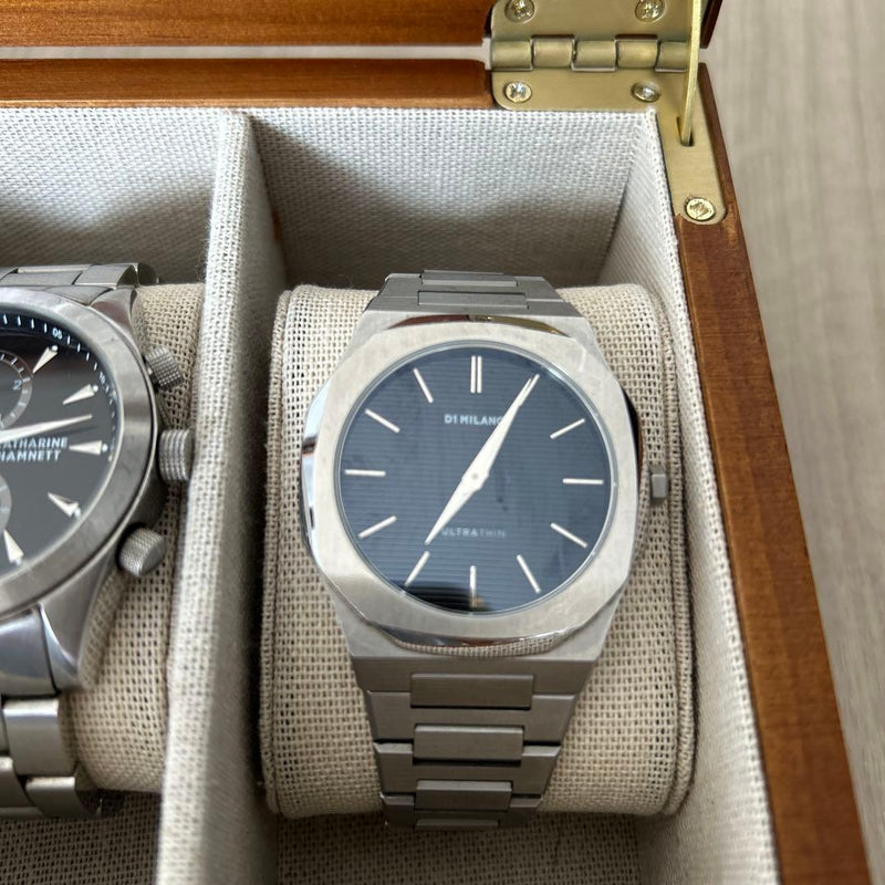 D1 Milano Ultrathin Quartz Wristwatch Silver Japanese Modern Stainless Steel