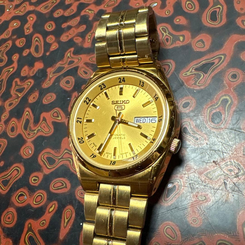 Junk Seiko 5 Mens Wristwatch Snk574j1 Japanese Vintage Mechanical