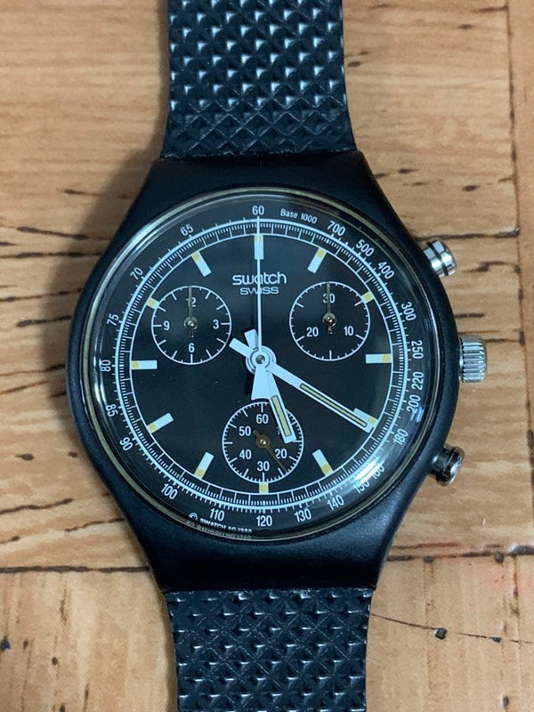 Swatch Chrono Black Friday Mens Quartz Wristwatch Japanese Vintage Collectible