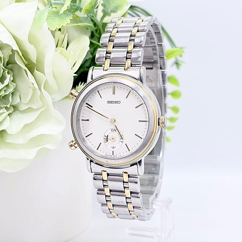 Seiko 8m51-6000 Quartz Wristwatch Japanese Vintage Mens Stainless Steel Watch