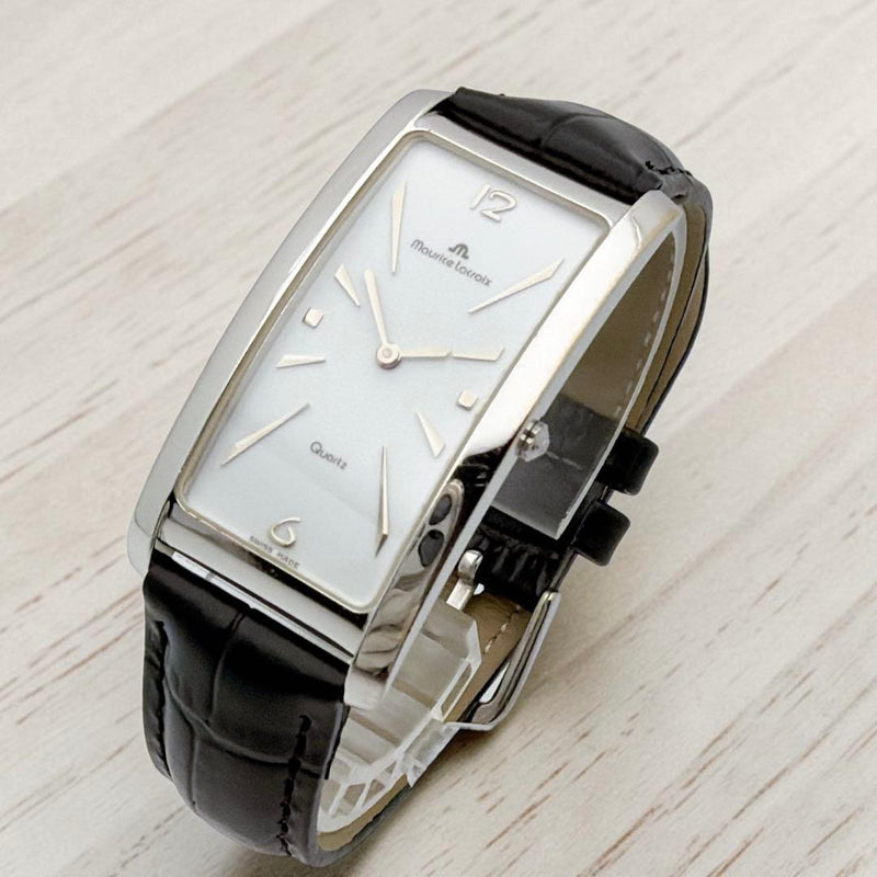 Rectangular White Dial Wristwatch Boys Japanese Swiss Quartz
