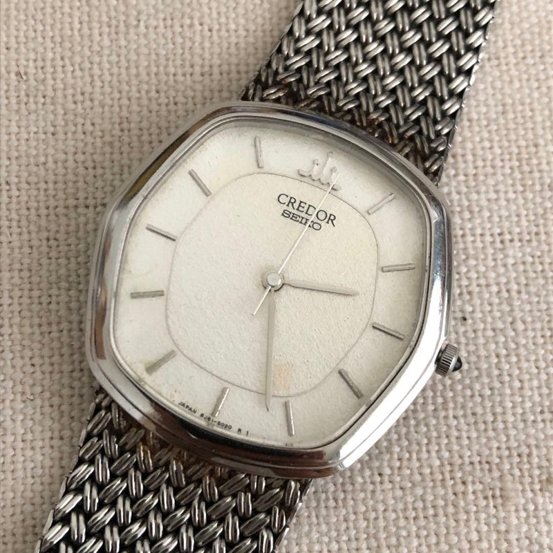 Working Junk Seiko Credor 8j81-5030 Quartz Mens Wristwatch Japanese Vintage