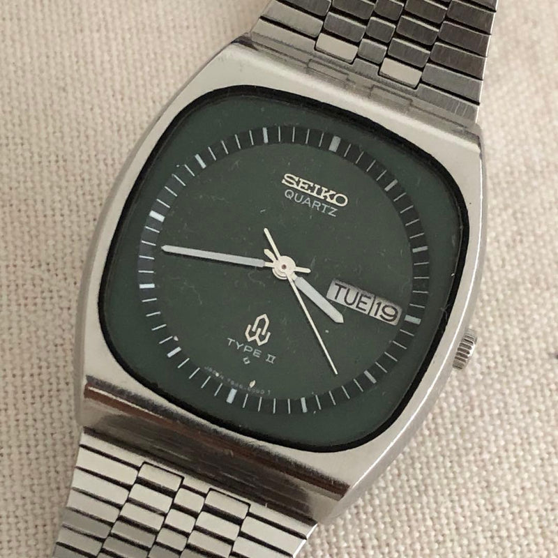 Vintage Seiko Type2 7546-6000 Quartz Wristwatch Japanese Mens Stainless Steel