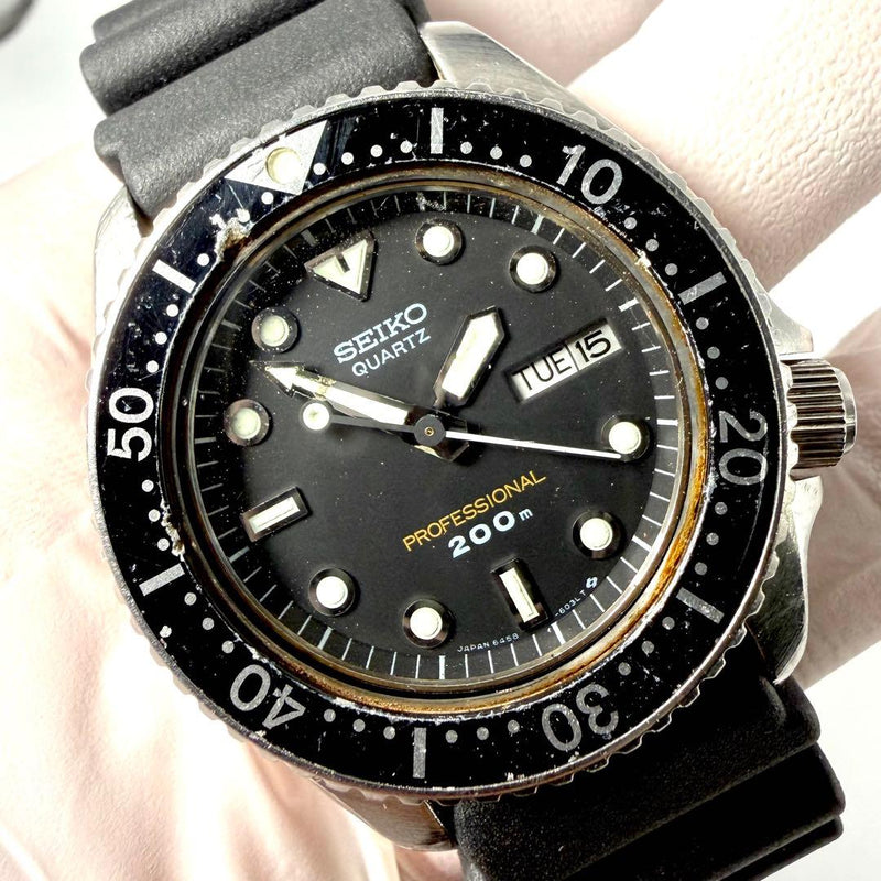 Seiko Divers 200m 6458-6020 Mens Wristwatch Japanese Vintage Quartz Stainless