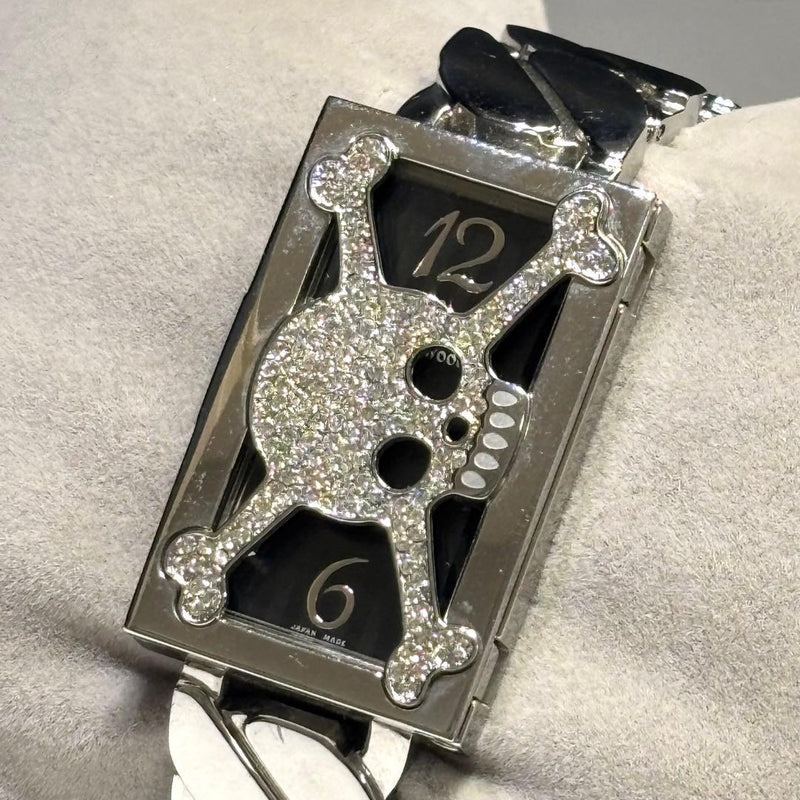 Skull Design Wristwatch Japanese Quartz Vintage Bijou Womens