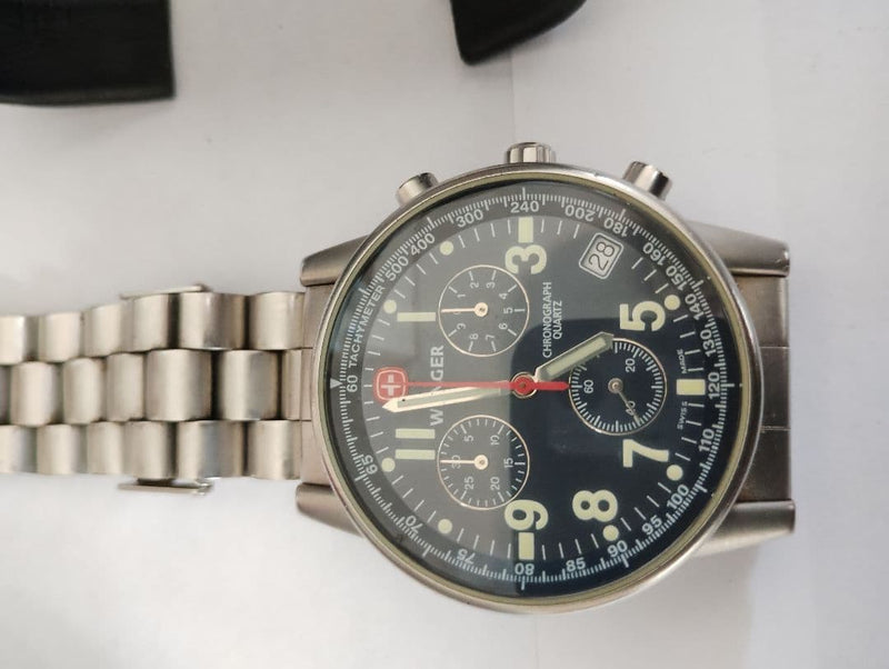Chrono Chronograph Mens Wristwatch Japanese Quartz Stainless Steel