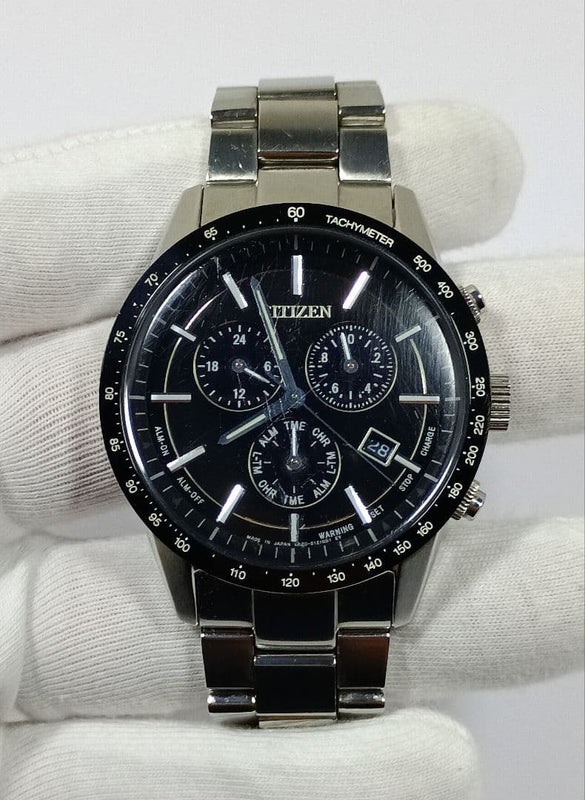 Citizen E820-s083460 Eco-drive Chronograph Mens Wristwatch Japanese Solar