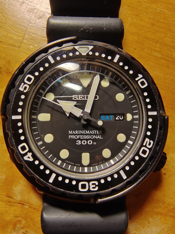Seiko Marinemaster Sbbn035 Ninja Tuna Quartz Diver Watch Japanese Vintage