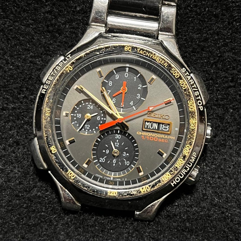 Seiko Chronograph 7t59-7a00 Quartz Wristwatch Japanese Vintage Mens Collector