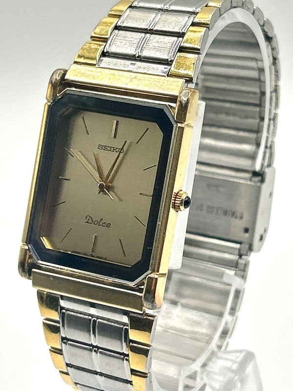 Seiko Dolce Quartz Watch 7741-5050 Mens Vintage Japanese Gold Tone Dress