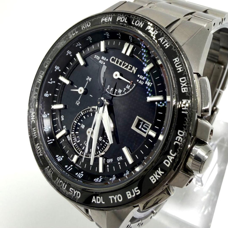 Working Citizen Attesa H820 Direct Flight Black Dial Mens Wristwatch Japanese