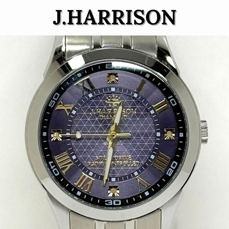 J.harrison Radio Wave Solar Powered Wristwatch Mens Diamond Japanese Vintage