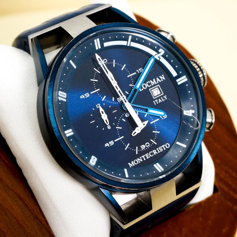 Working Locman Montecristo Classic Chronograph 2810 Mens Wristwatch Italian