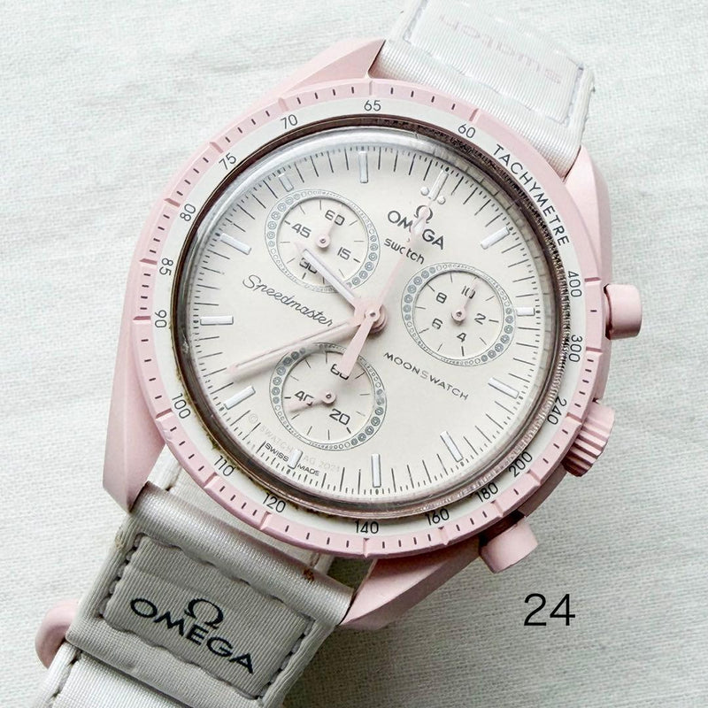 Working Omega X Swatch Speedmaster Wristwatch Japanese Modern Quartz Stainless