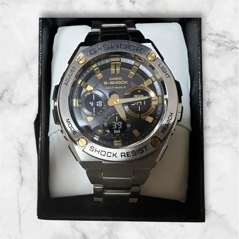 G-shock Gst-w110d Tough Solar Mens Wristwatch Black Gold Japanese Vintage