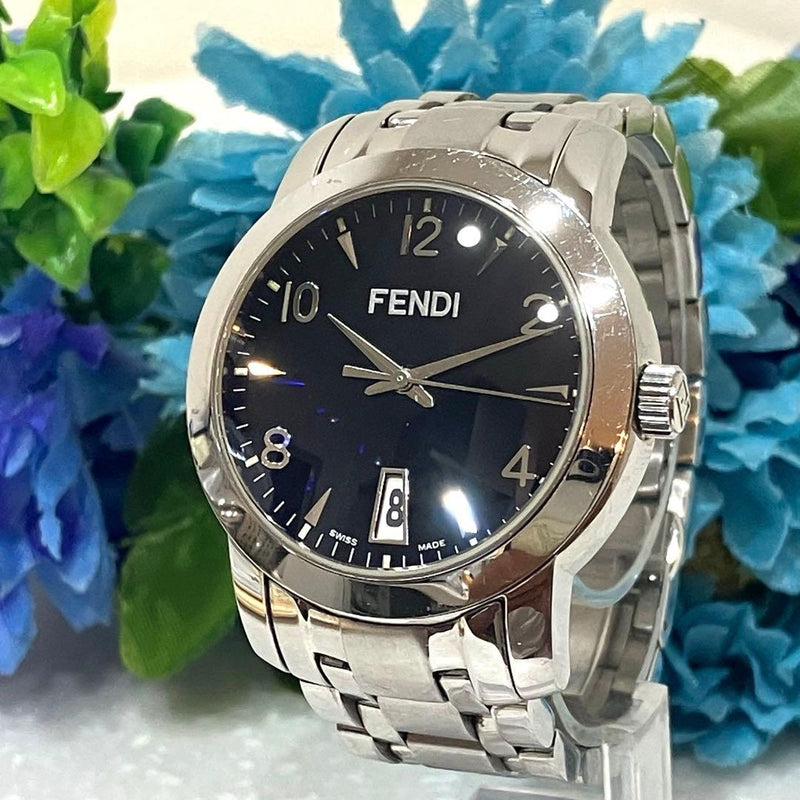 Fendi Quartz Wristwatch Stainless Steel Silver Japanese Vintage Fashion Watch