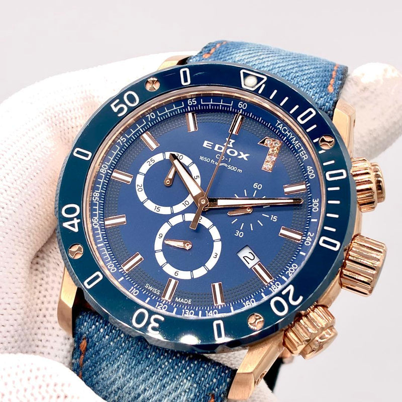 Chronoffshore-1 Quartz Mens Wristwatch Blue Dial Swiss Made Stainless