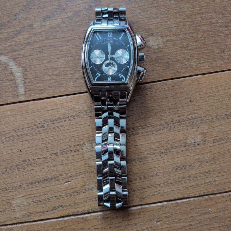 Mens Wristwatch Black Dial Japanese Vintage Mechanical Self-winding